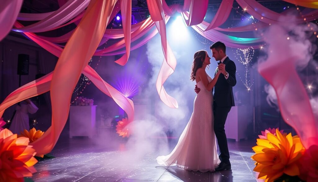 Incorporating props and special effects into wedding dances