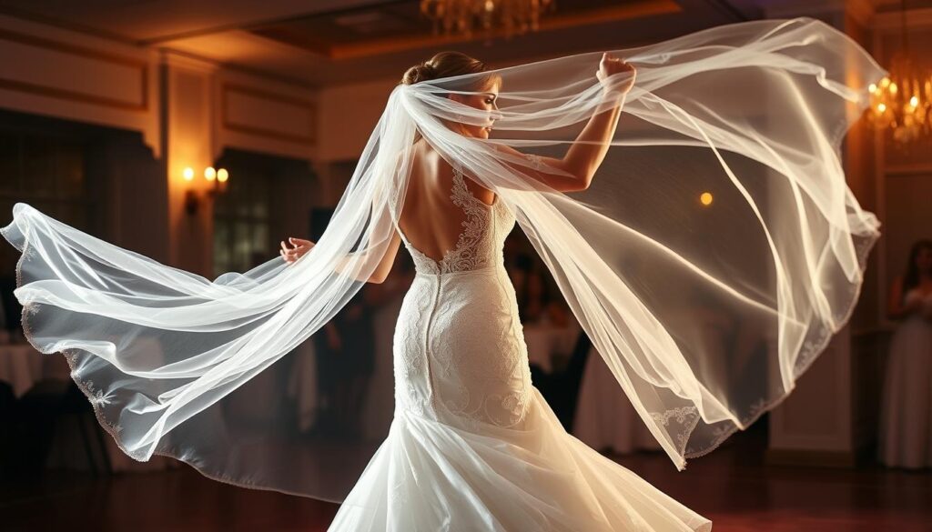 How to dance with a long wedding veil?